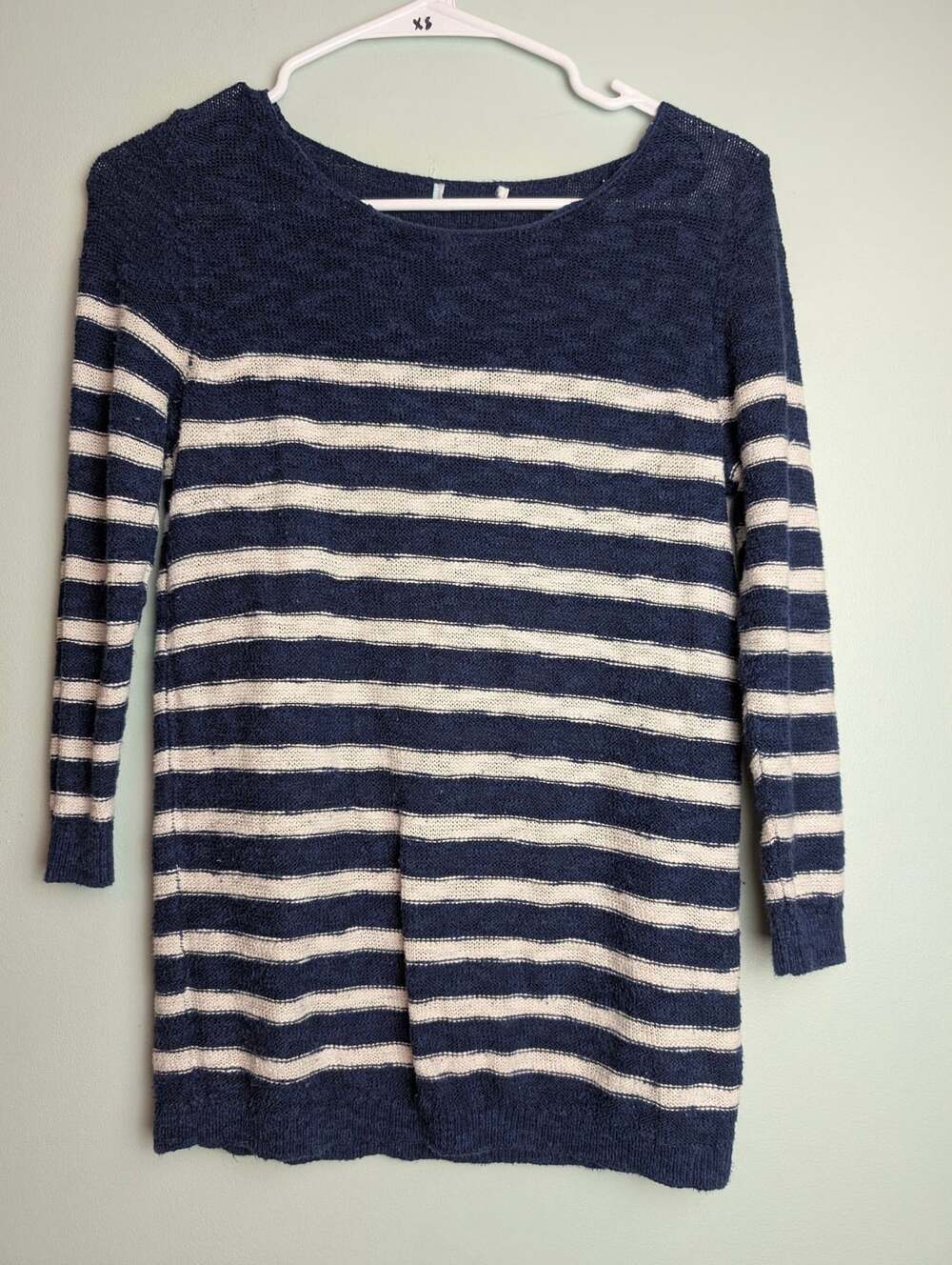 Coastalgrandmother Capsulewardrobe Blue White Cotton Blend Pullover